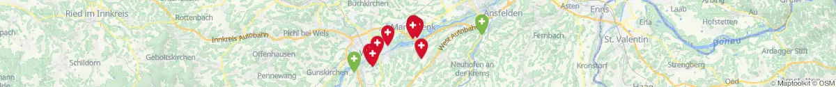 Map view for Pharmacies emergency services nearby Weißkirchen an der Traun (Wels  (Land), Oberösterreich)